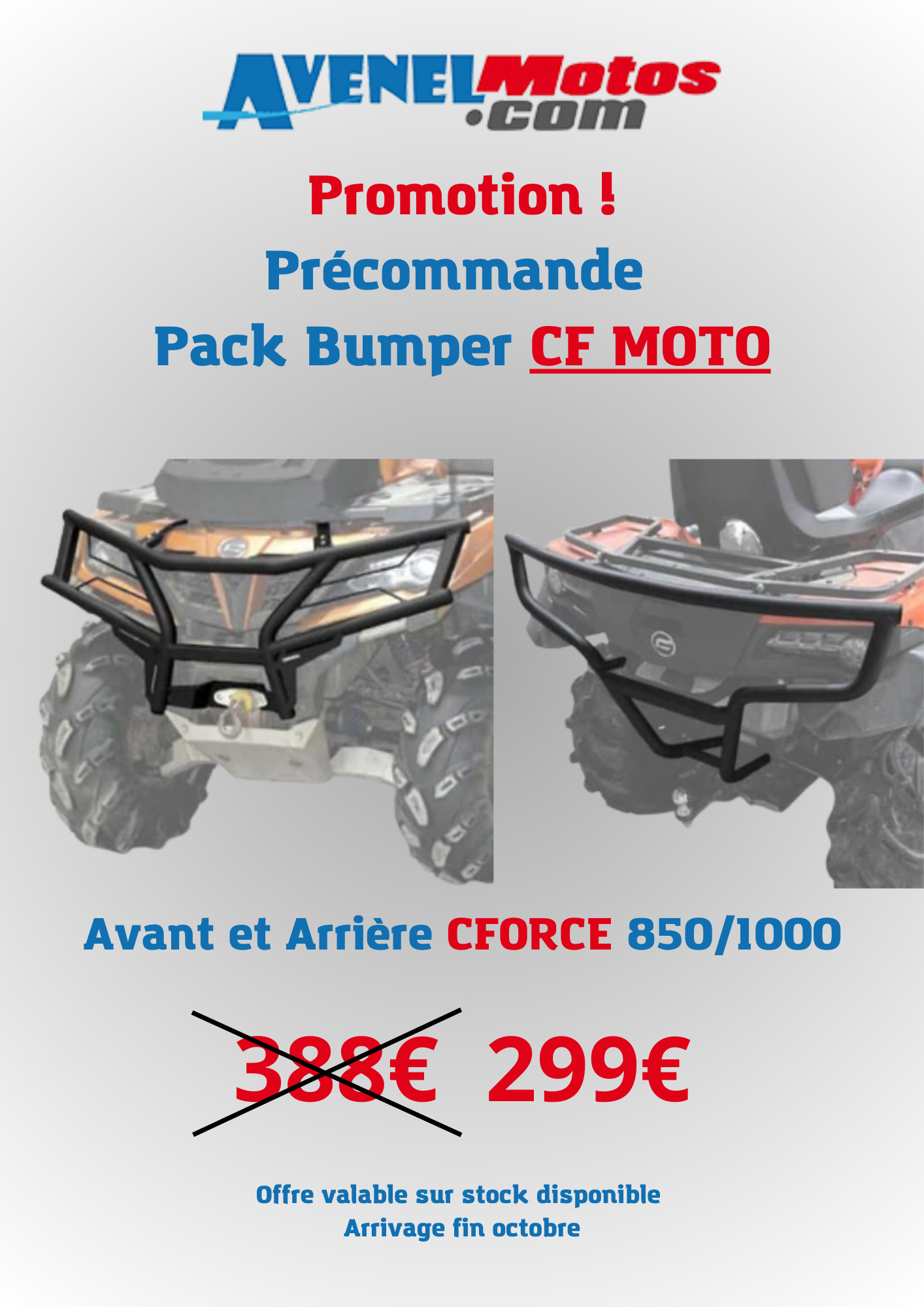 PROMOTION PACK BUMPER CF MOTO  AVENEL MOTOS